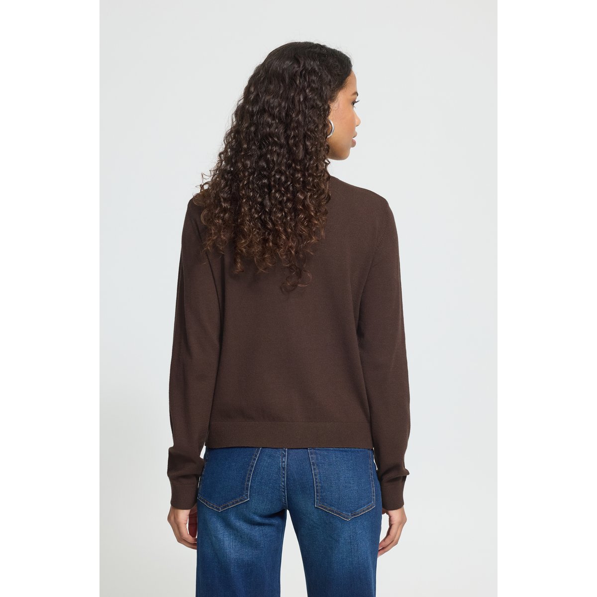 Á manches longues marron coffee bean harlequin, ICHI
