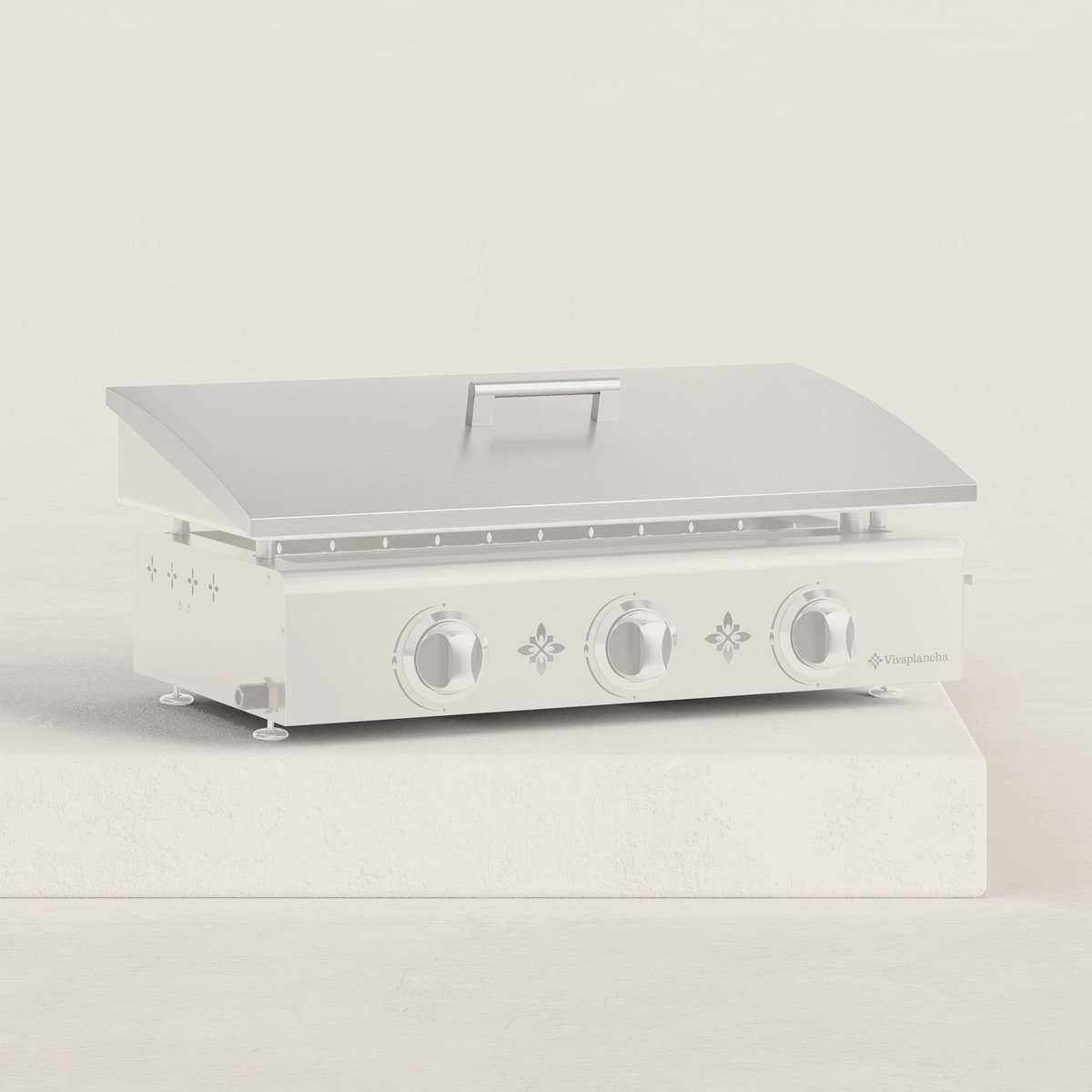 Couvercle de protection inox pour plancha 3 feux couleur unique, VIVAPLANCHA