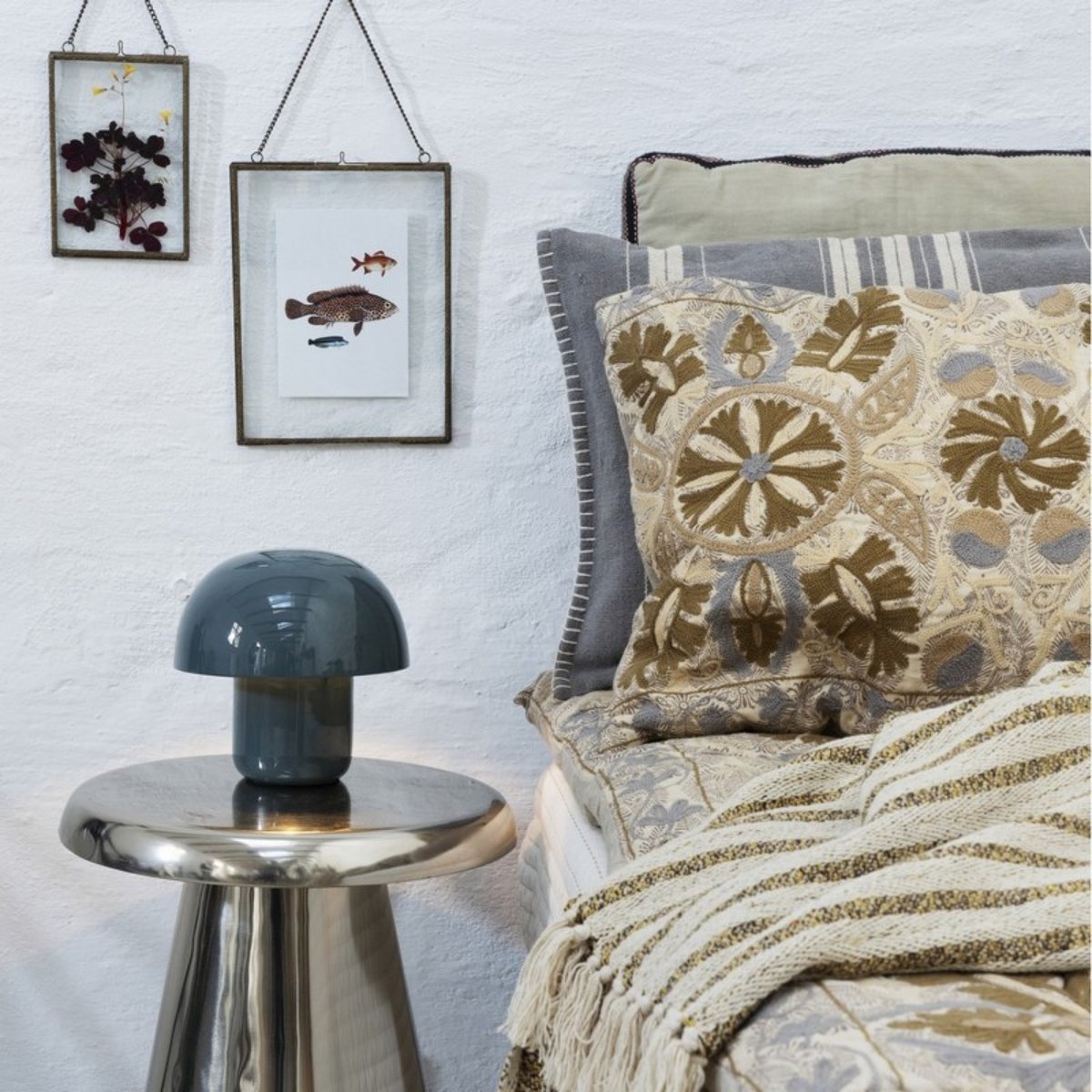 Housse de coussin style scandinave coton jute gris, MADAM STOLTZ