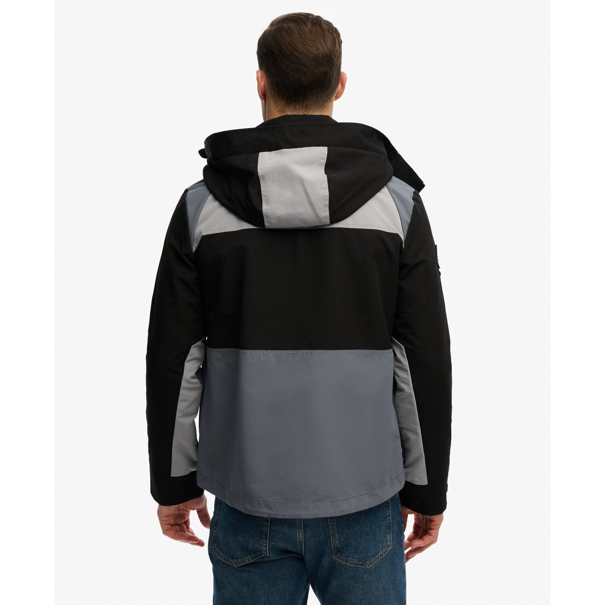 Veste Coupe-vent à Capuche Color Block noir, SUPERDRY