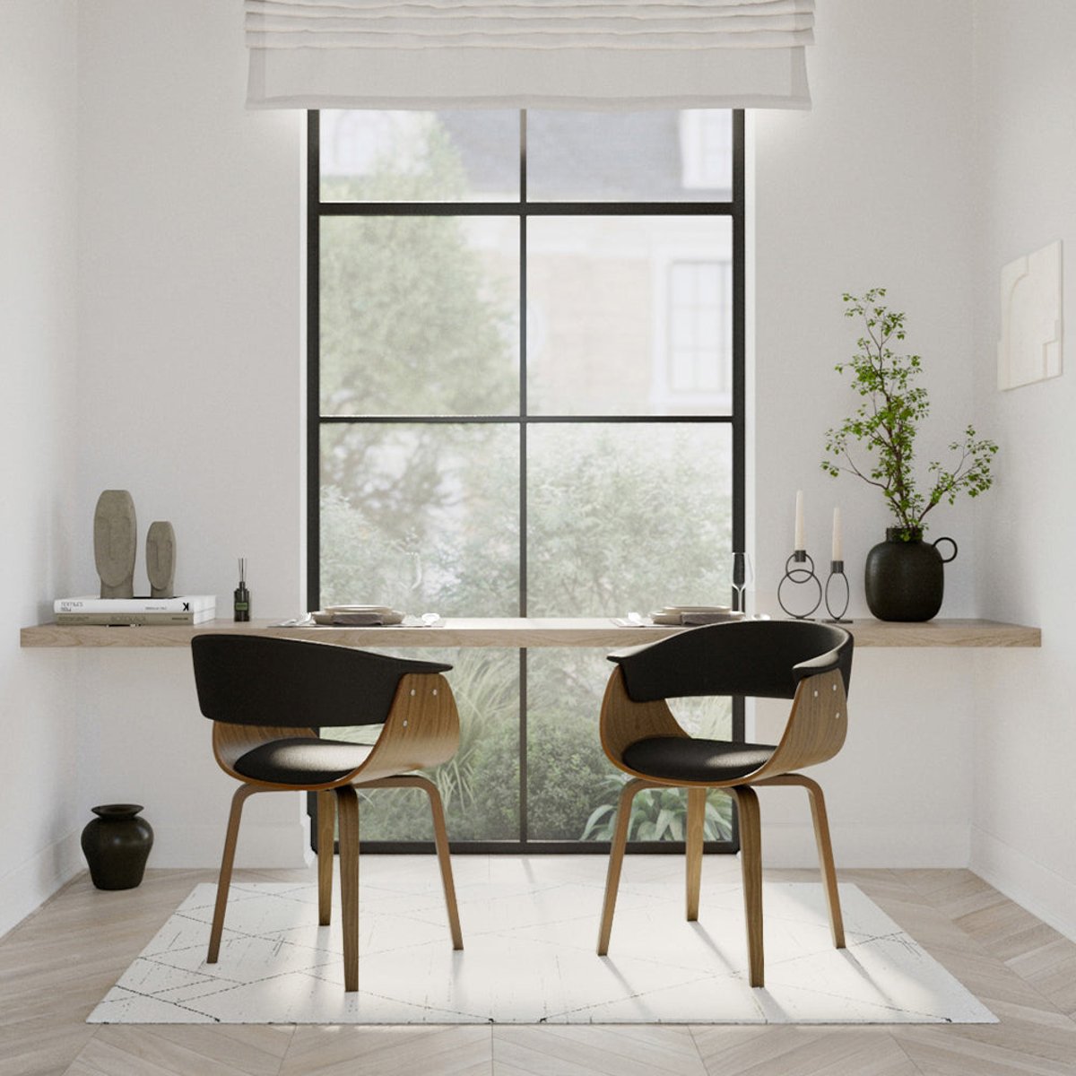 Chaise en cuir synthétique - PIADA noir, MAISON PAVANE