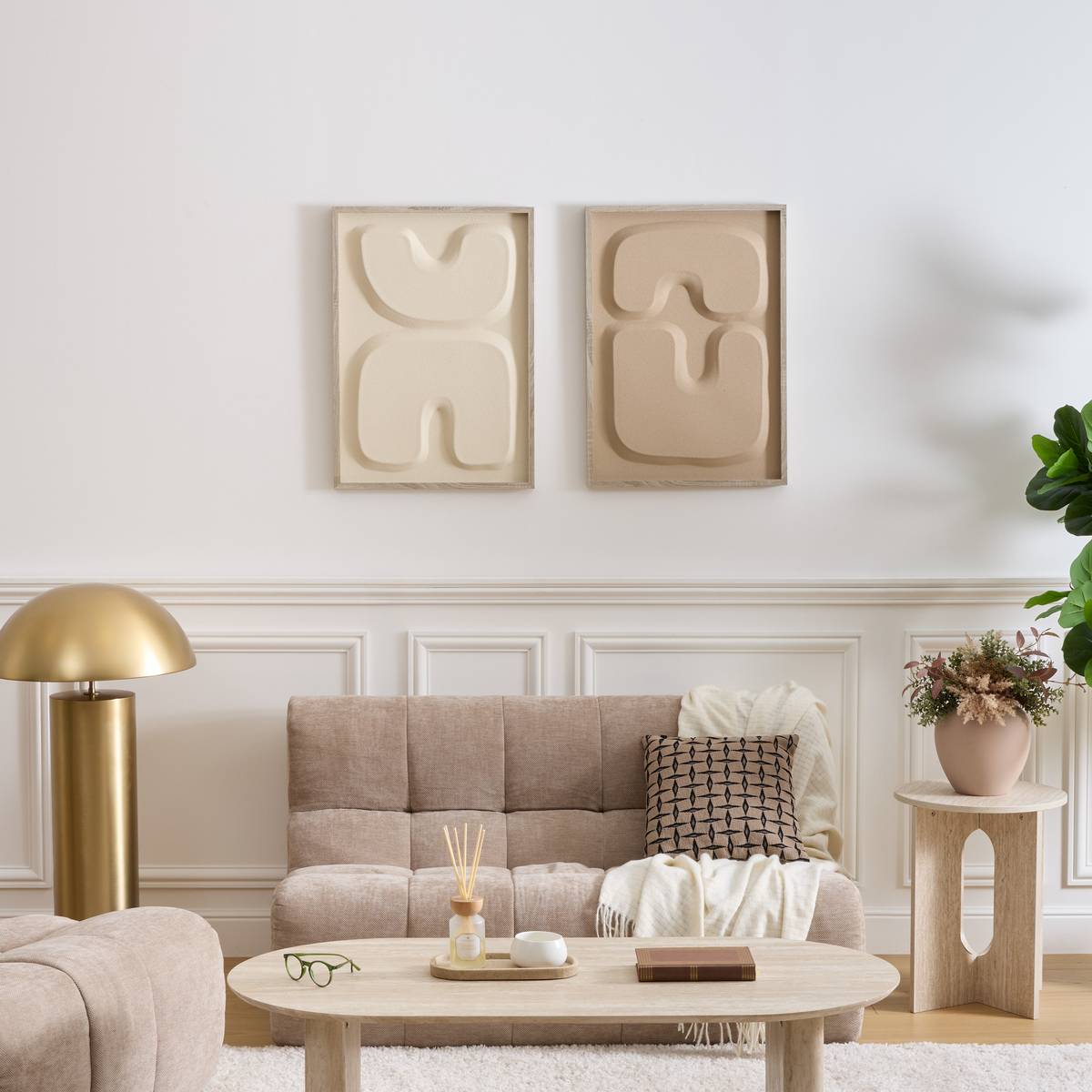 Toile 3D motifs abstraits relief KATIE modèle b, ATMOSPHERA
