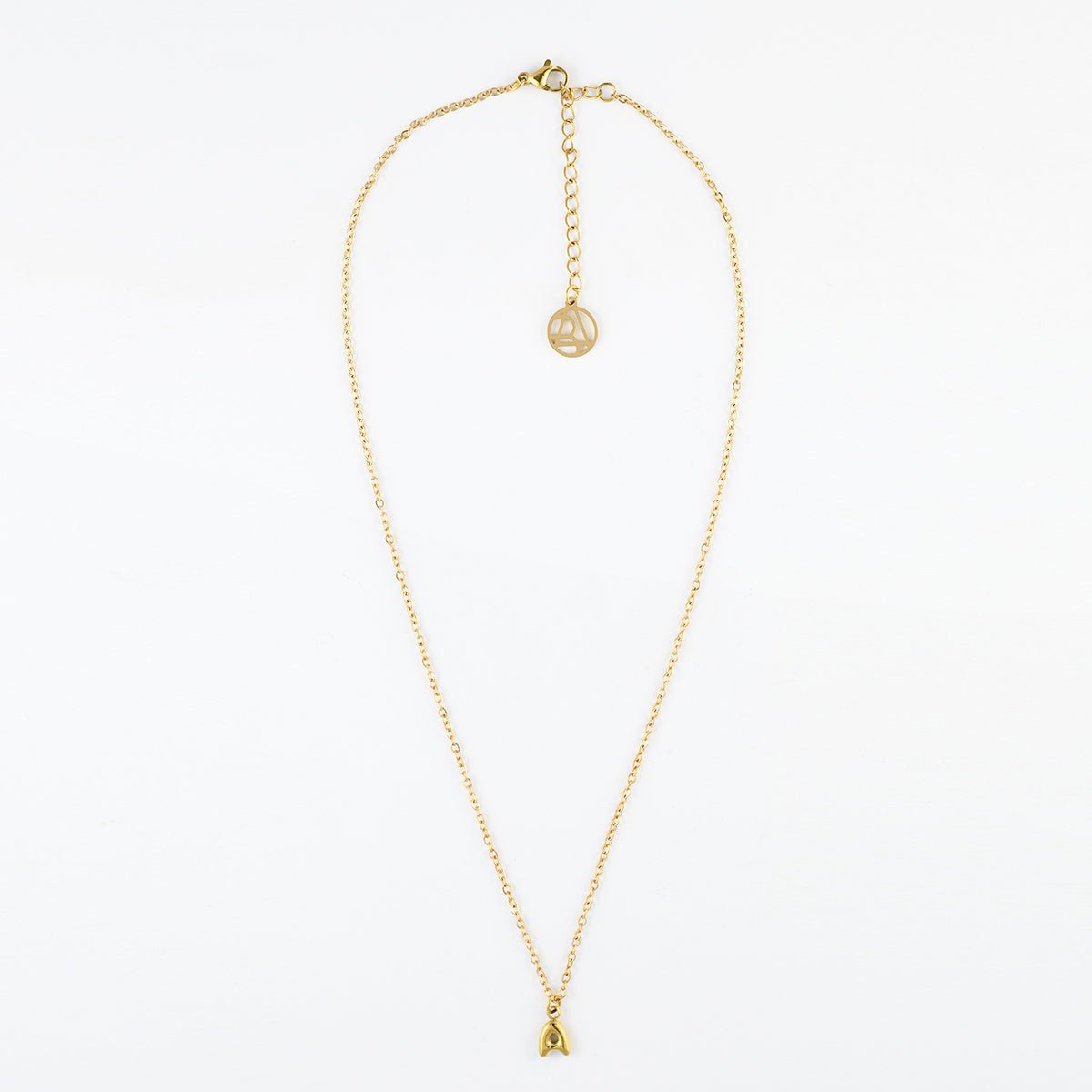Collier pendentif lettre A acier inoxydable doré, BALABOOSTE