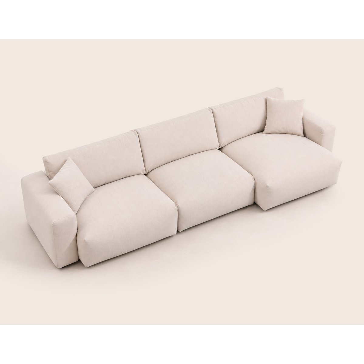 canapé d'angle réversible 5 places en tissu, JULINE beige, BEST MOBILIER