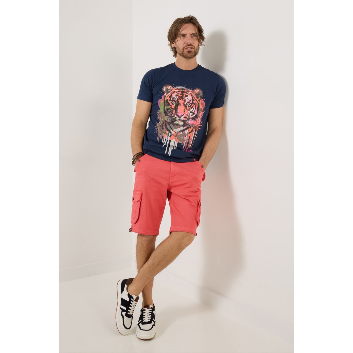 T-shirt graphique tigre peint bleu, JOE BROWNS