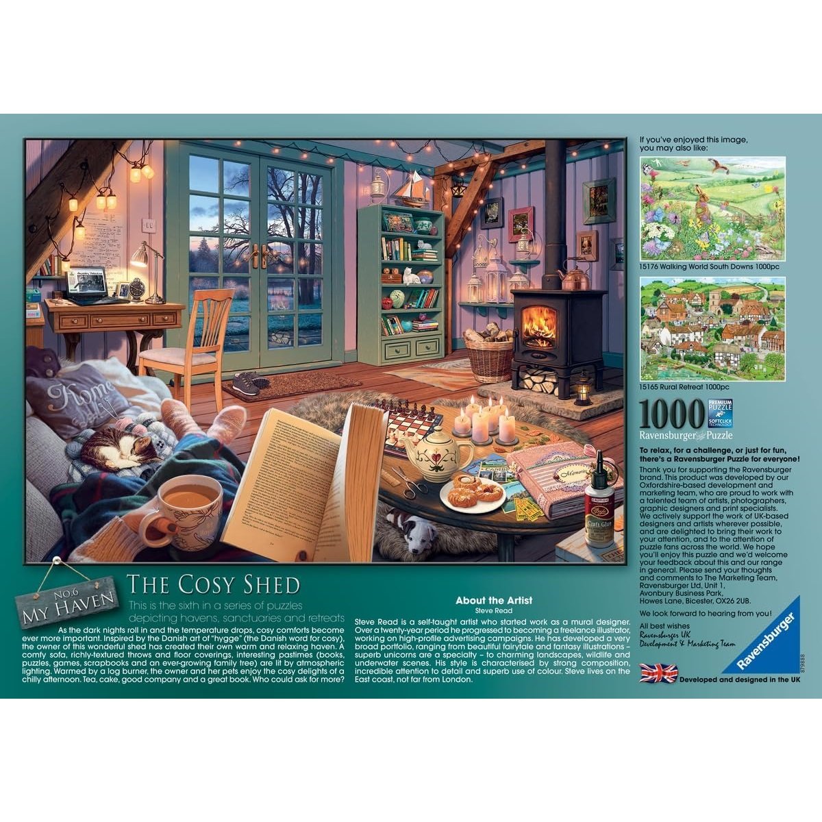 Puzzle Le cabanon cosy 1000 pcs vert, RAVENSBURGER