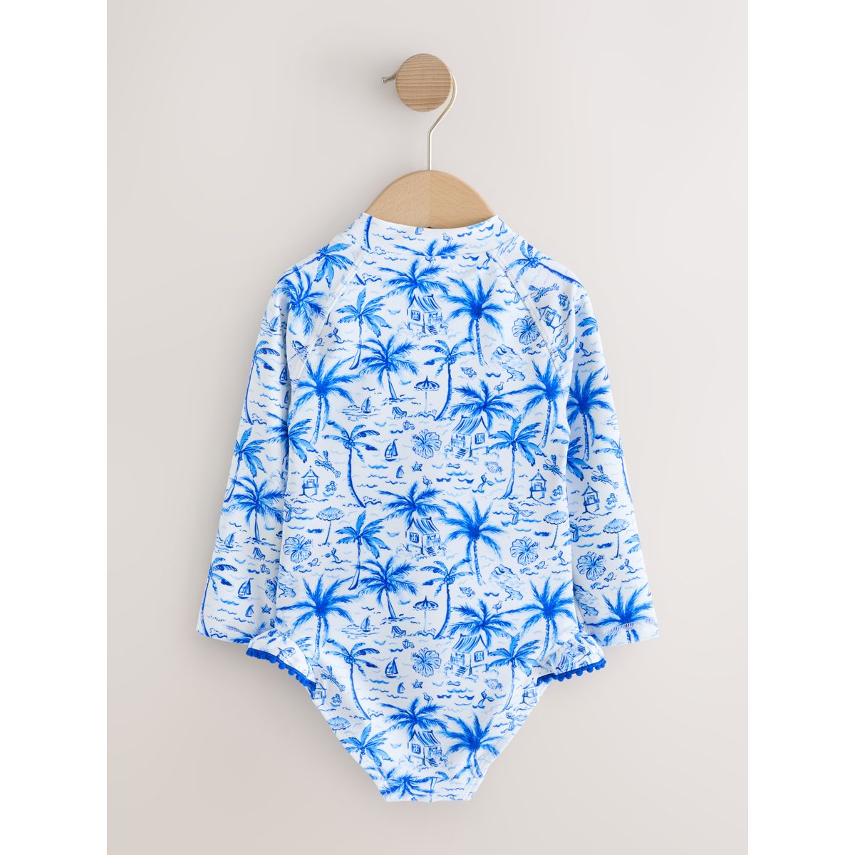 Maillot de bain anti-uv à manches longues palmier bleu, NEXT