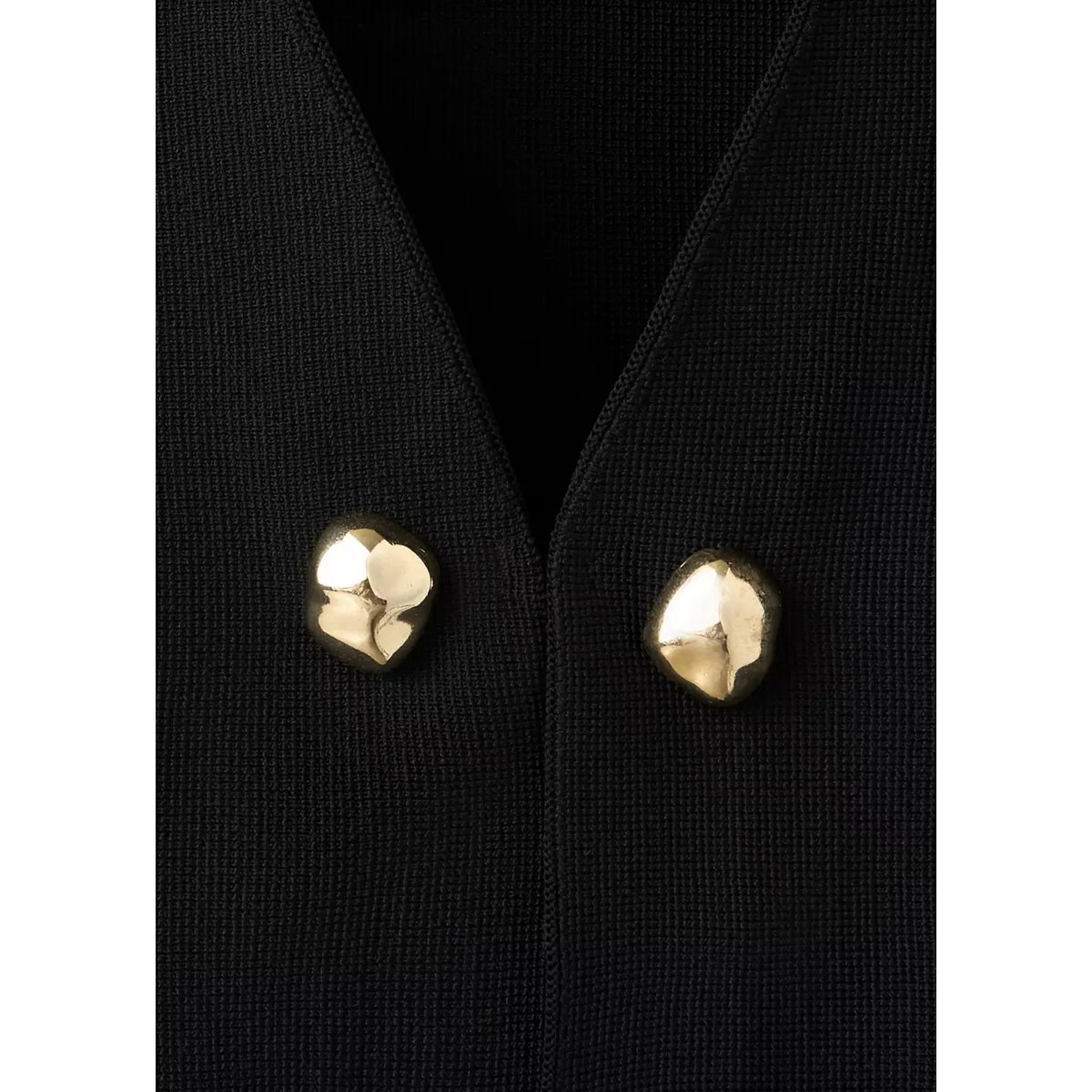 Veste en maille boutons bijoux noir, MANGO