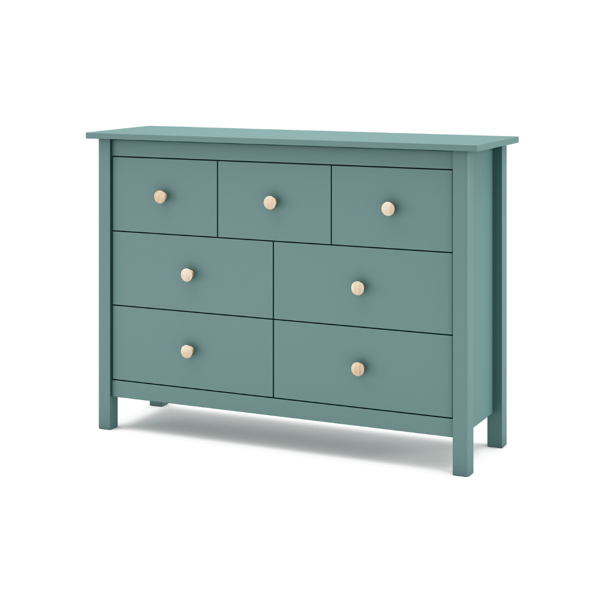 Commode 4 + 3 tiroirs - CAMILLE vert, CALICOSY