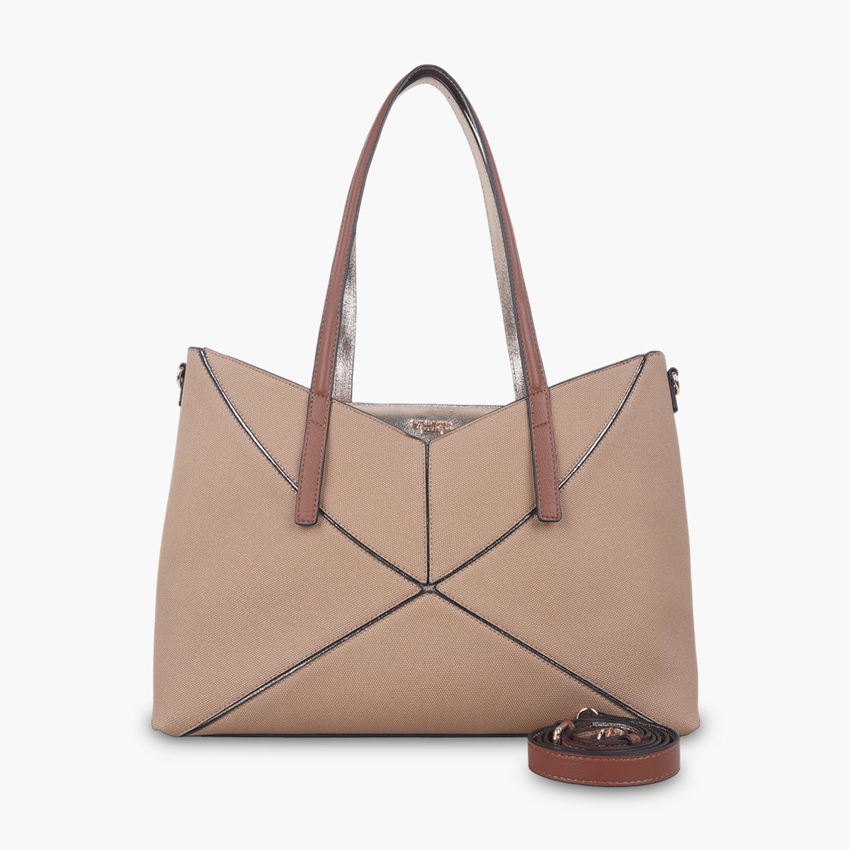 Grand sac shopper Tamelia beige,doré, LOLLIPOPS