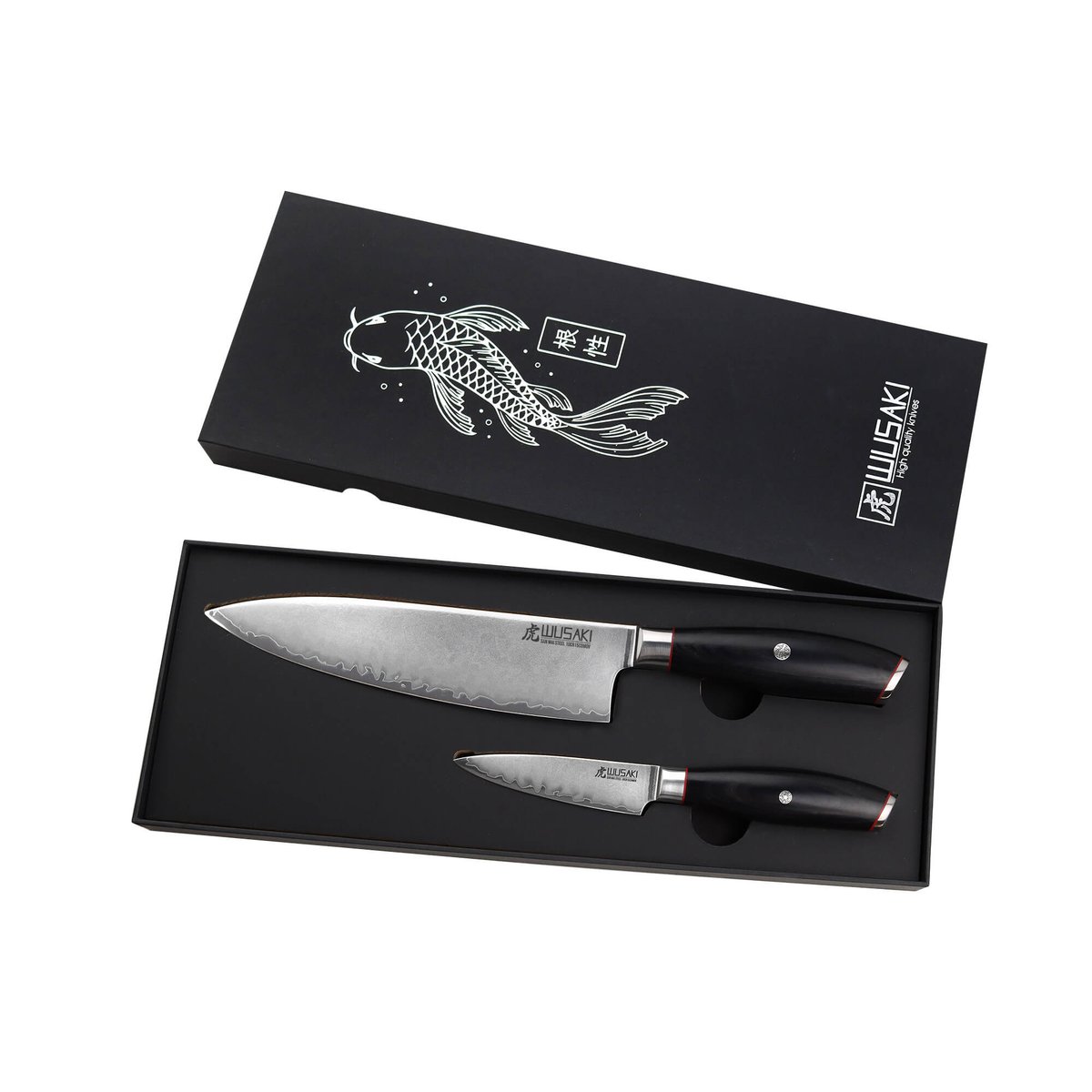Coffret 2 couteaux chef + office Fujiko Black 10Cr v002228, WUSAKI