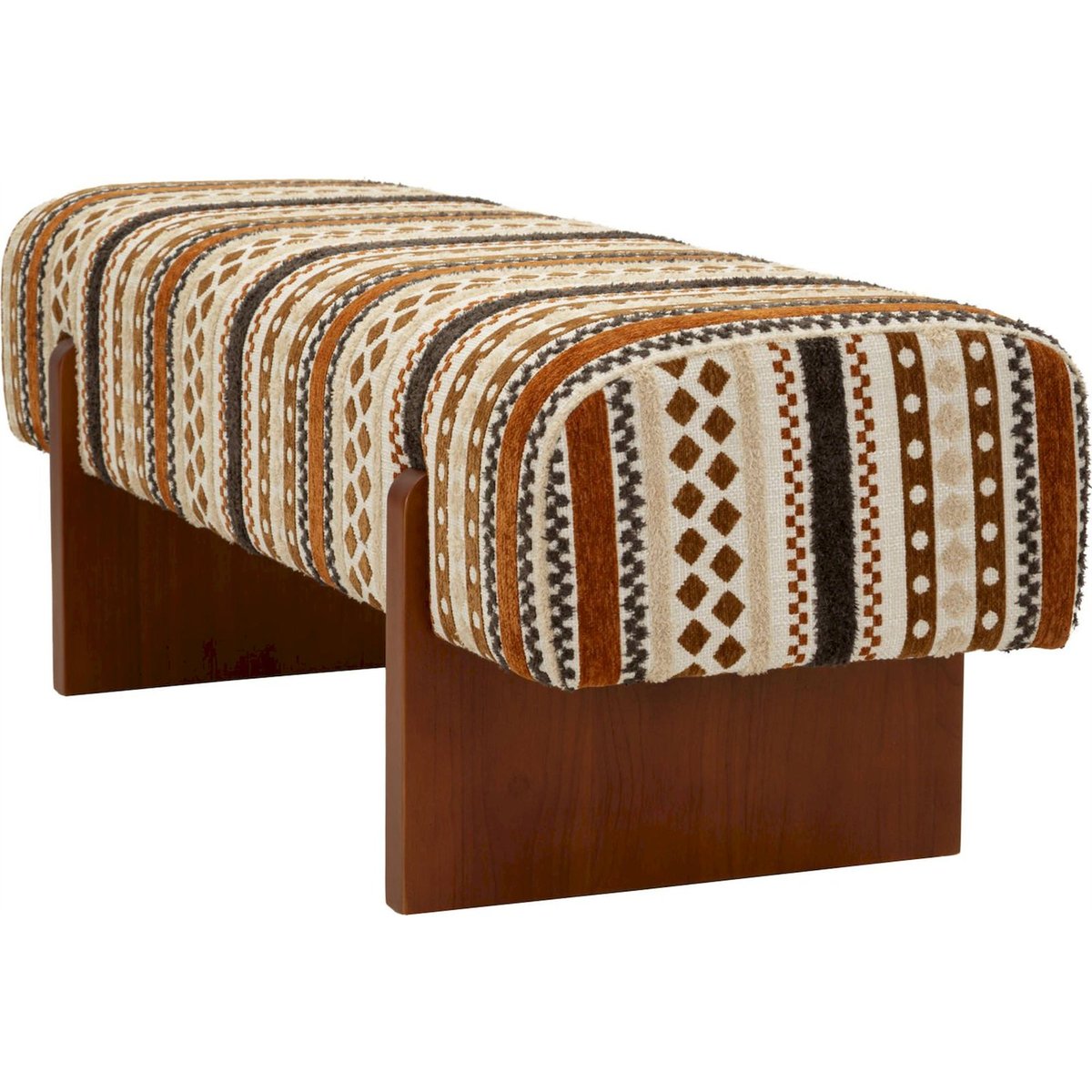 Banc ethnique pieds en bois massif MODERN multicolore, RECOLLECTION