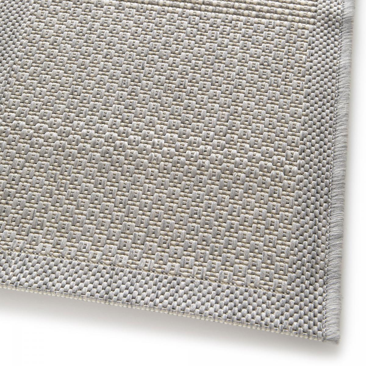 Tapis extérieur tissé kilim rectangle STAROW 1 gris, UN AMOUR DE TAPIS