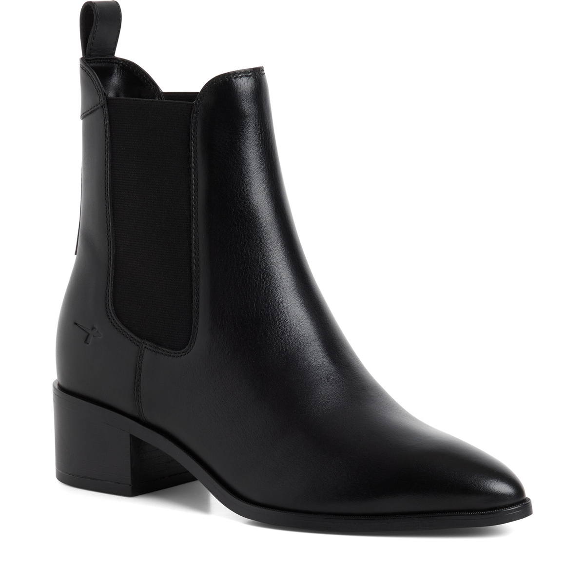 Bottine Chelsea en cuir noir, TAMARIS