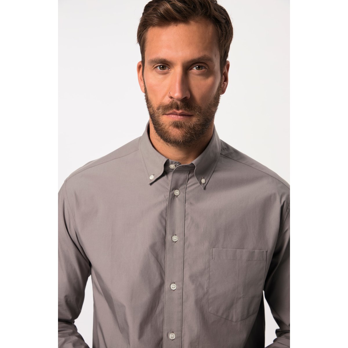 Chemise. Manches longues et col à pointes gris, JP1880