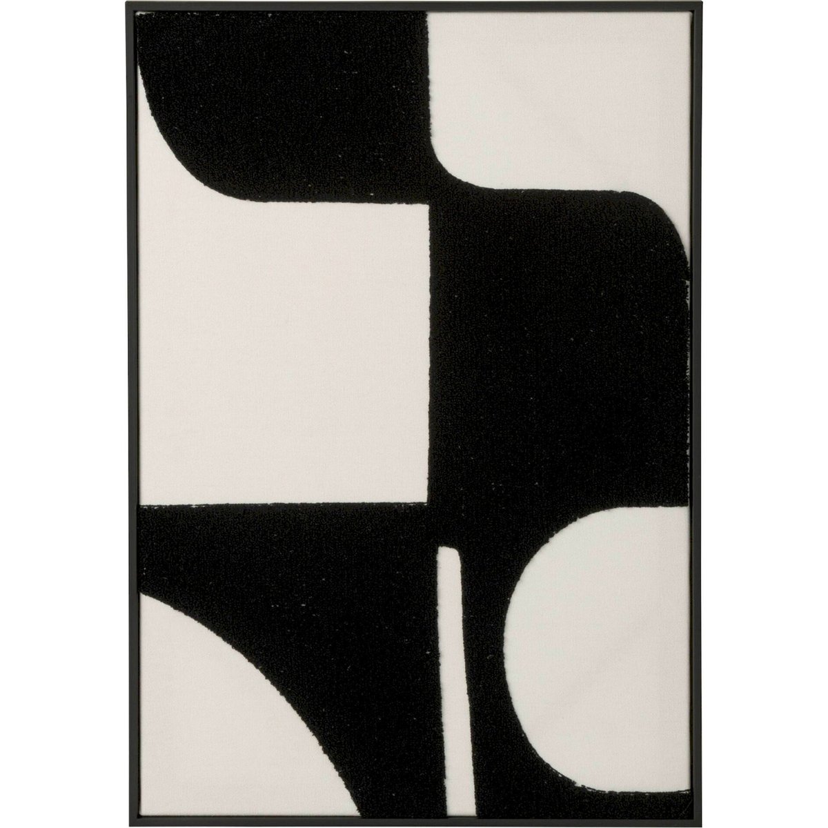 Décoration murale brodée en toile blanc et noir, RECOLLECTION