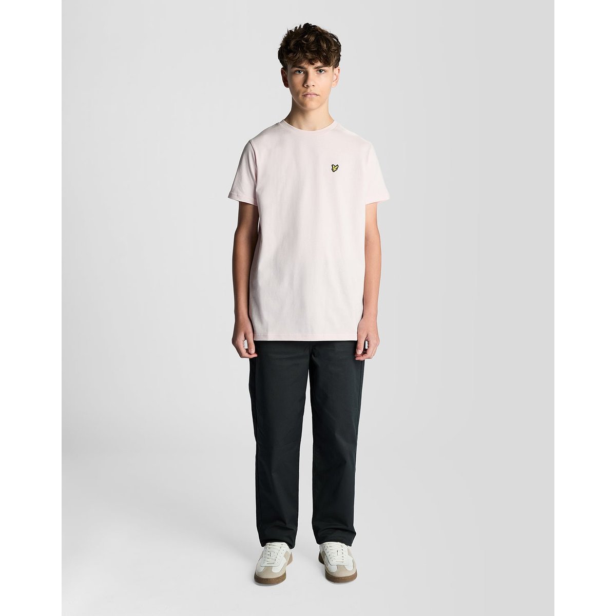 T-shirt en coton col rond rose clair, LYLE & SCOTT
