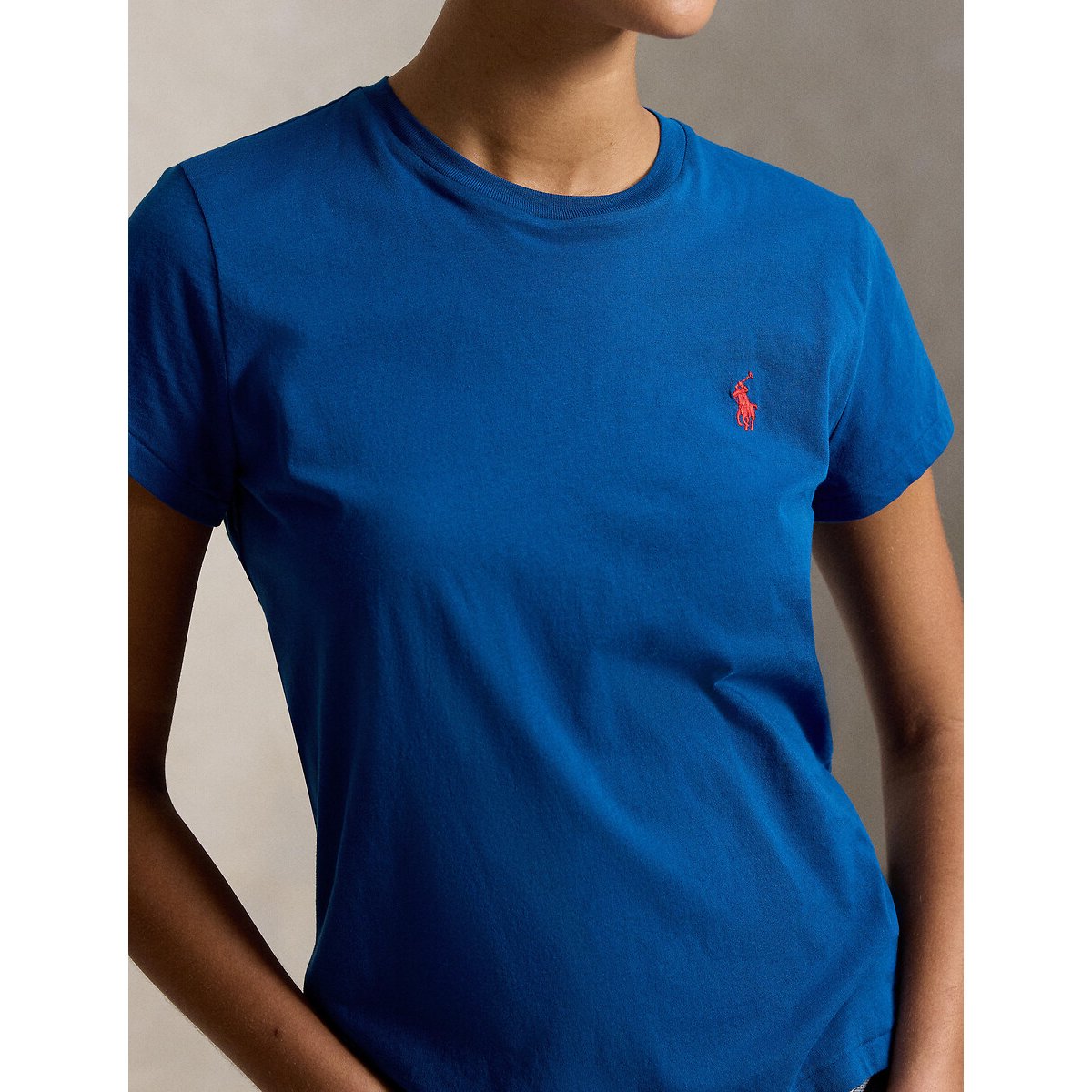 T-shirt col rond à manches courtes bleu, POLO RALPH LAUREN