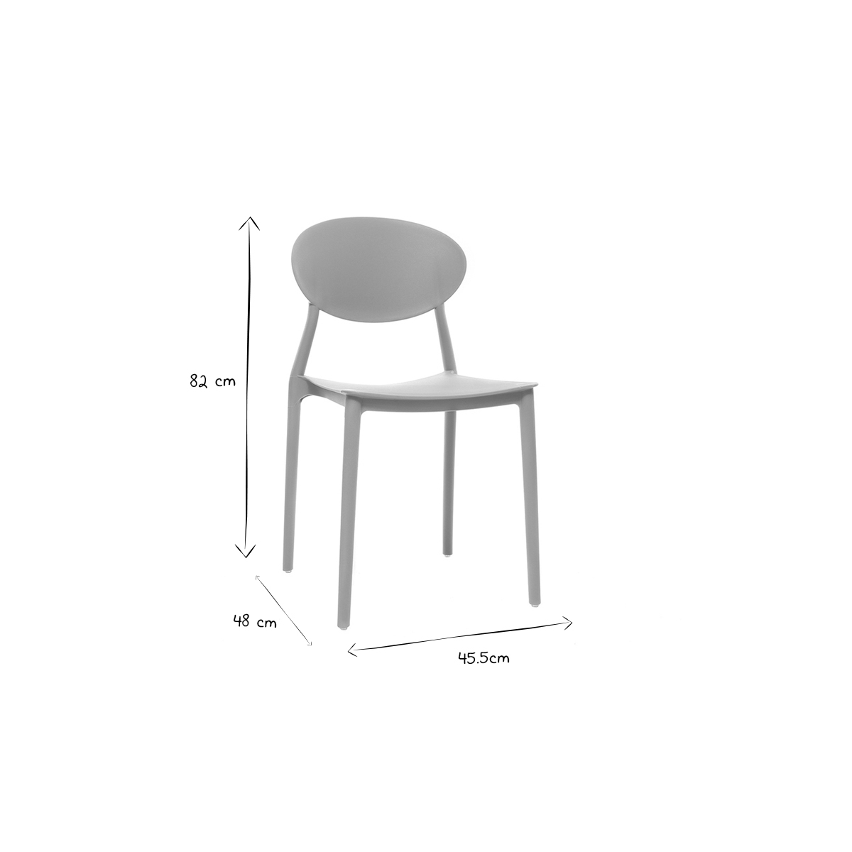 Chaises design empilables intérieur - extérieur (lot de 2) ANNA gris, MILIBOO