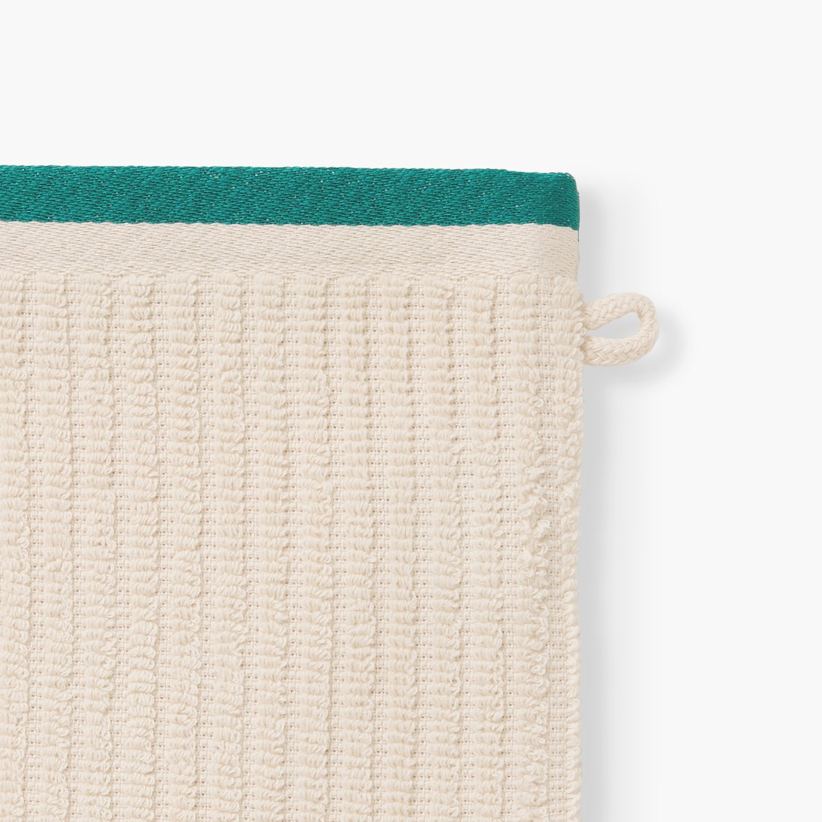 Gant de toilette coton bio BUNDI creme, CARRE BLANC