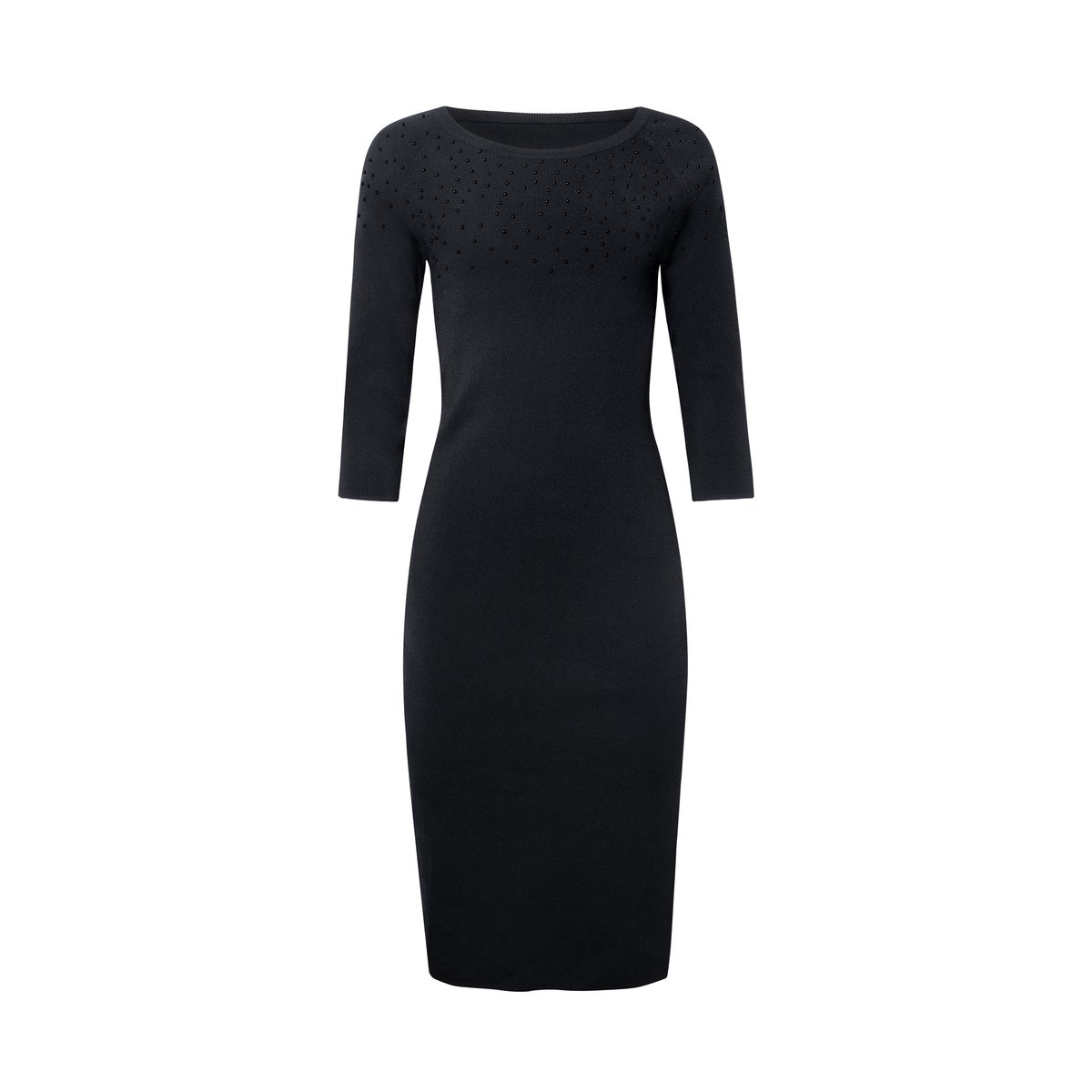 Robe midi manches trois-quarts COCKTAIL noir, LISCA
