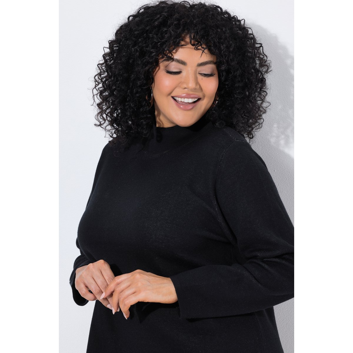 Robe en maille, Jacquard motif losanges noir, ULLA POPKEN