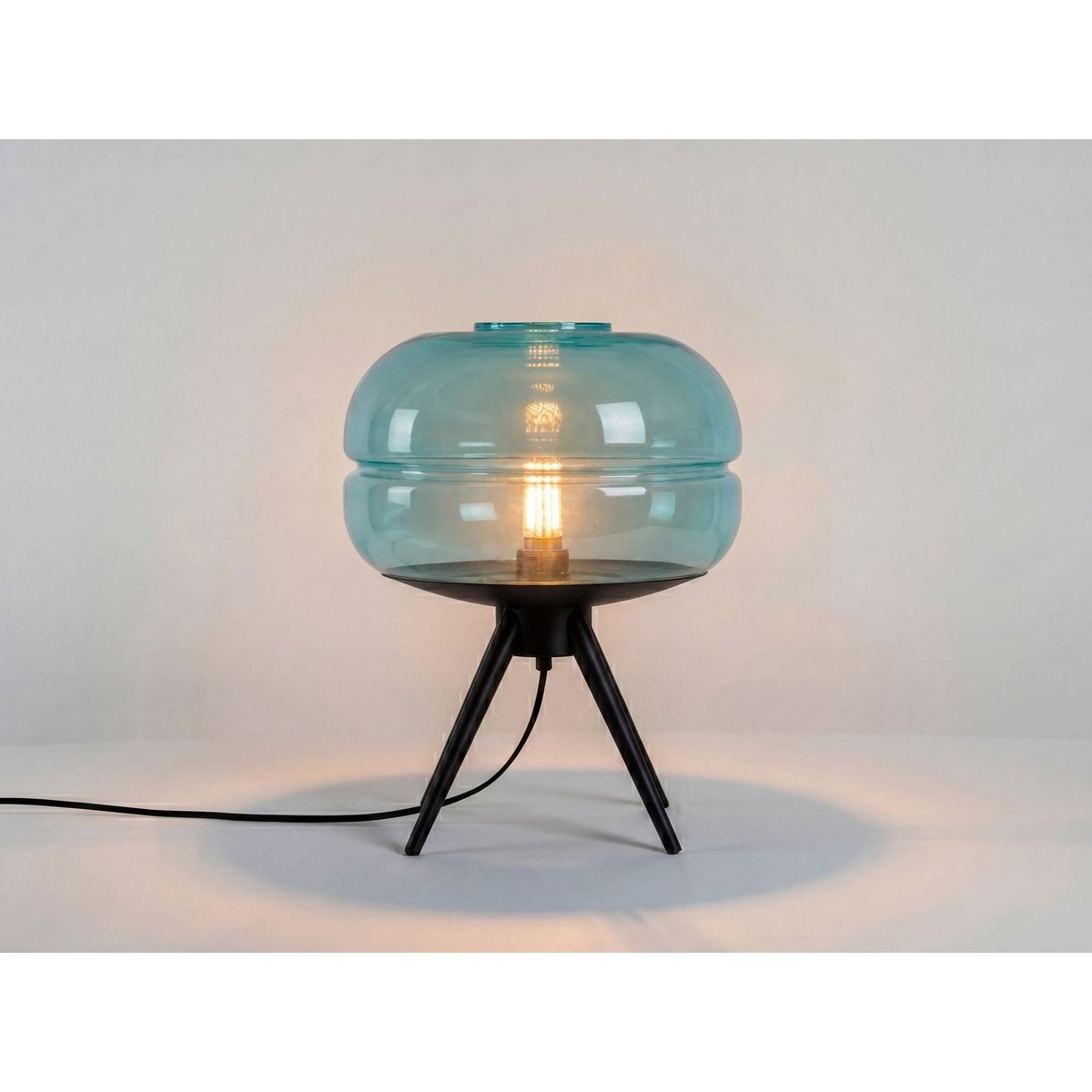 Lampe de table en verre et acier bleu | noir, ANGEL CERDA