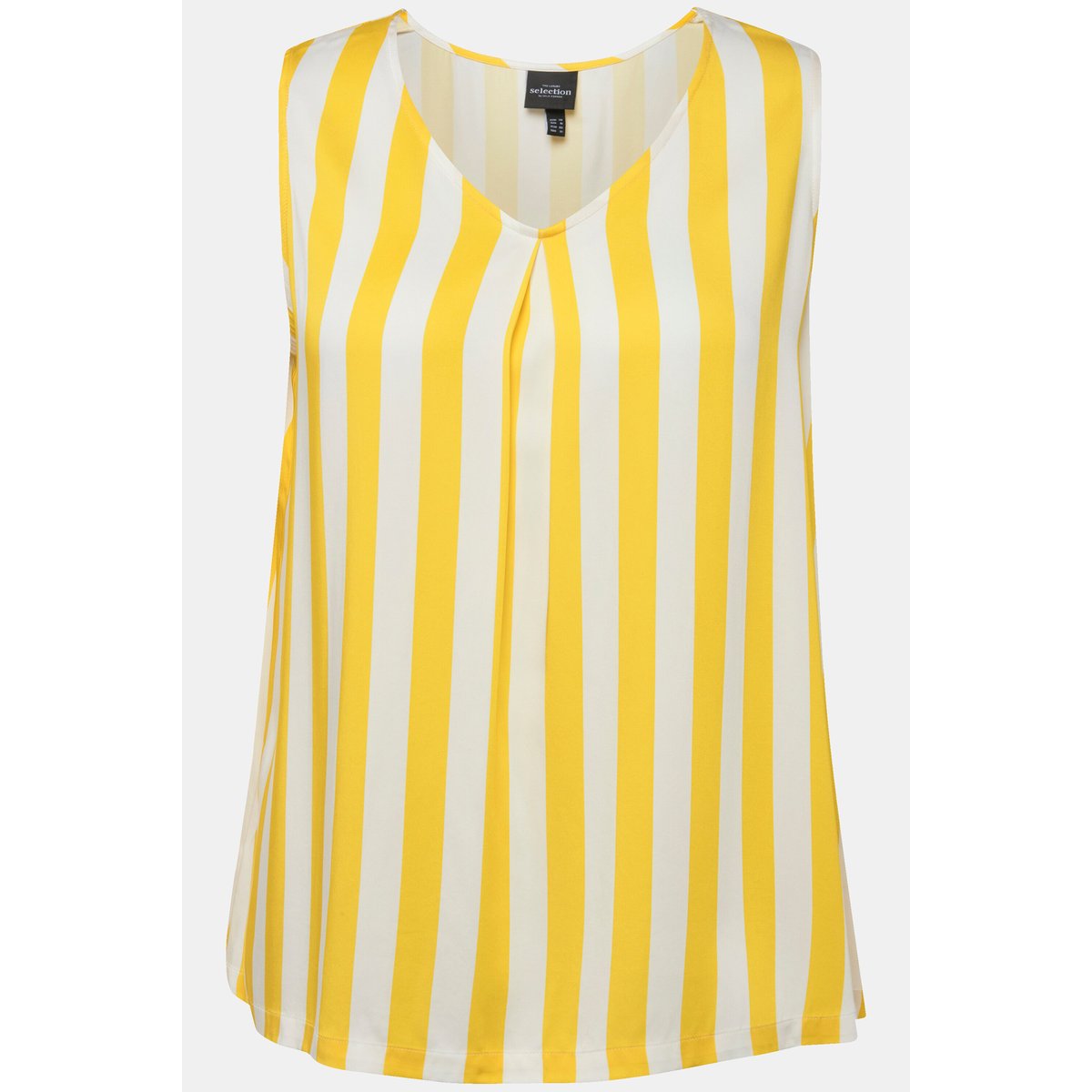 Blouse en satin à ligne A et encolure en V citron, ULLA POPKEN