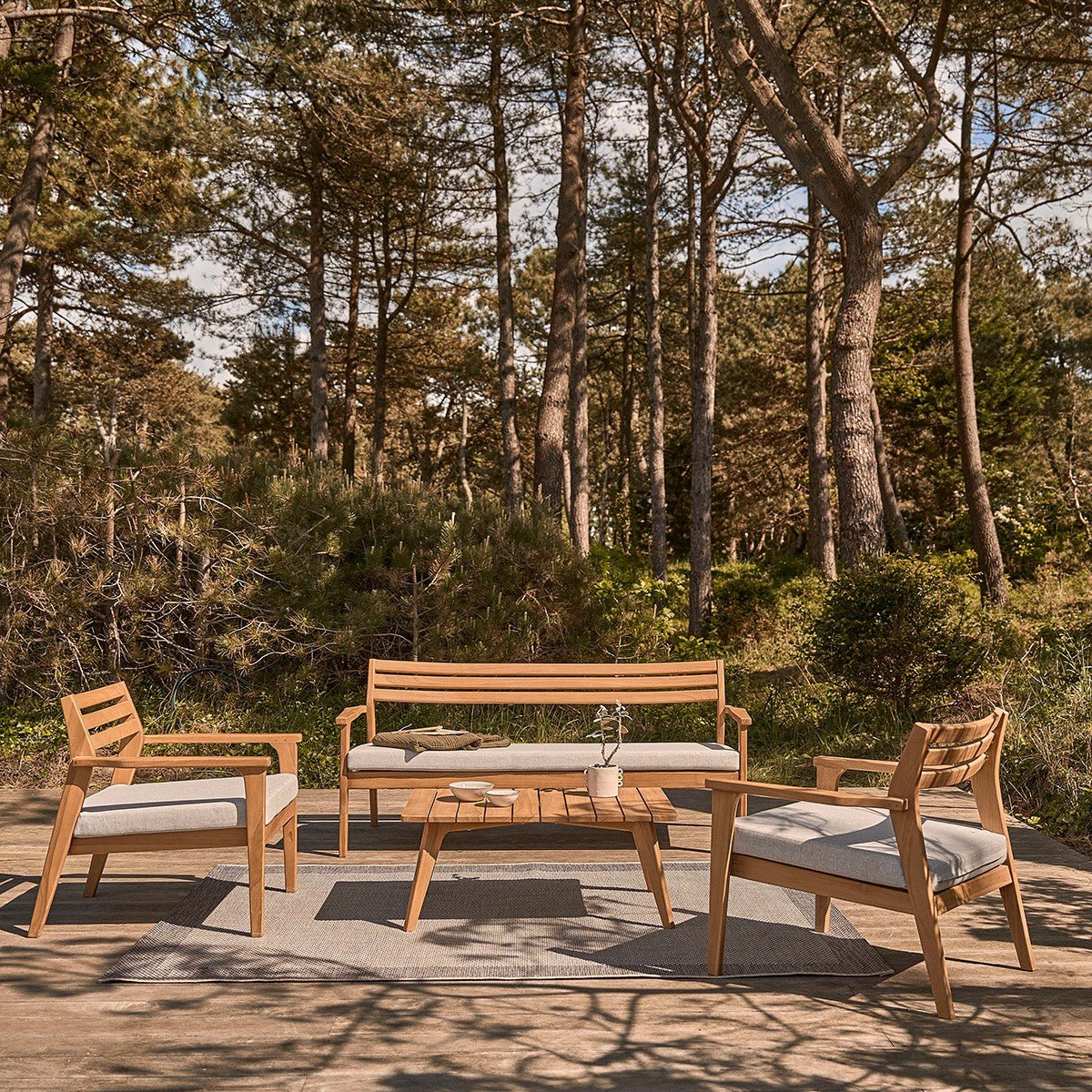 Table basse de jardin en teck massif  BARI naturel, BERAH GETAH