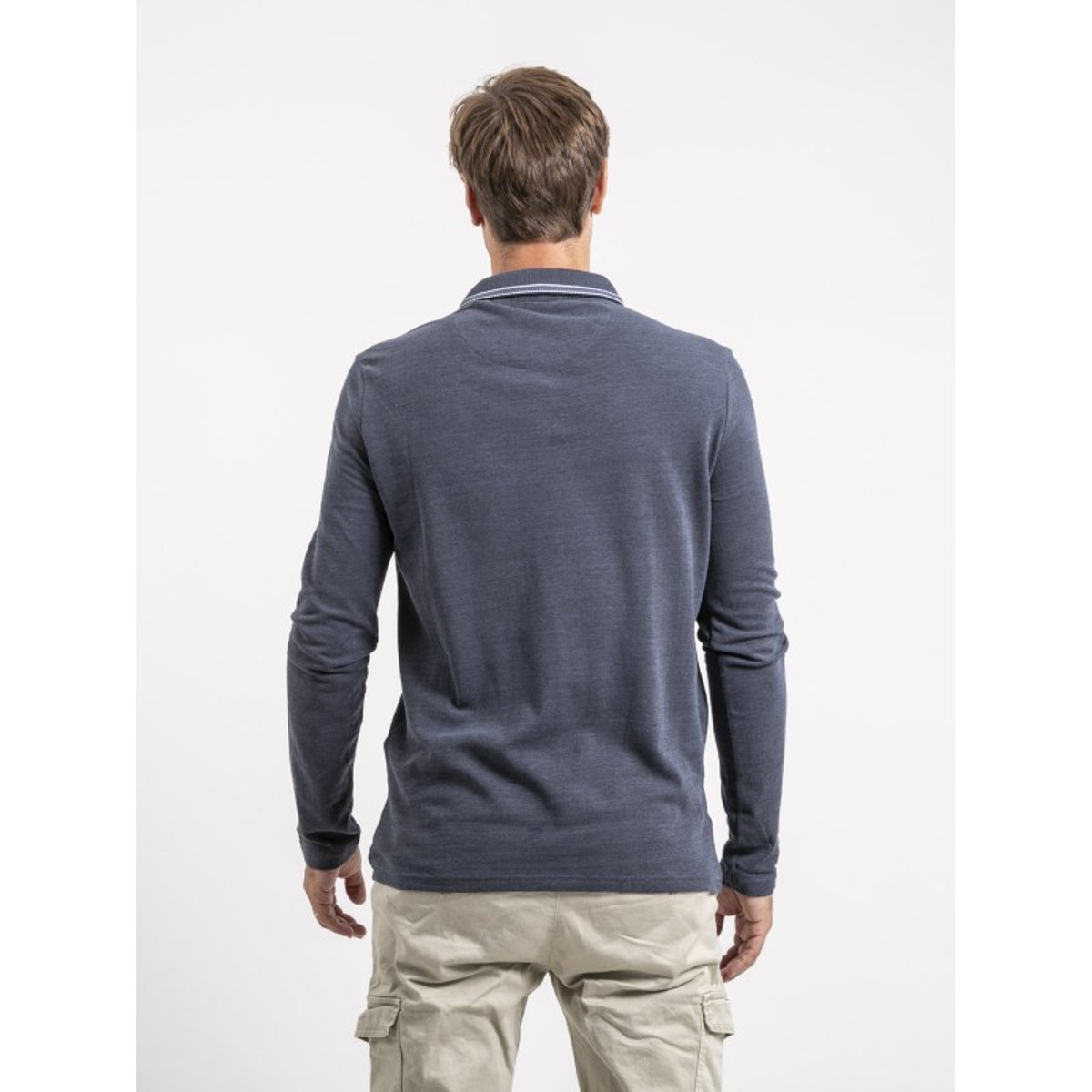 Polo Manches Longues Pur Coton Pylone bleu marine, RITCHIE