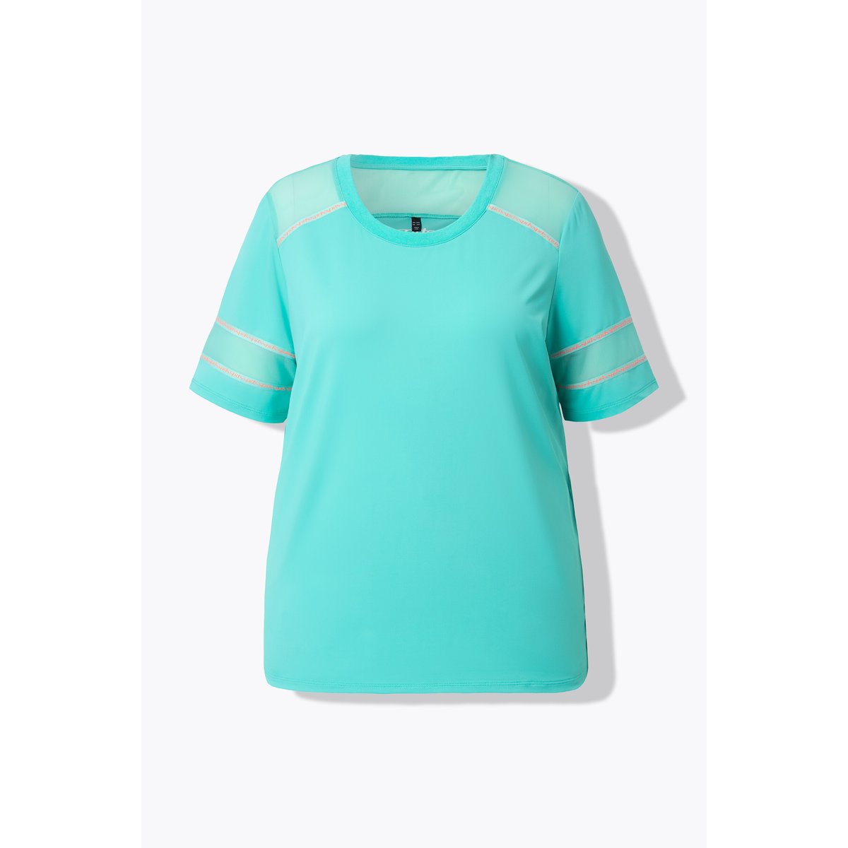 T-shirt technique, empiècements en mesh émeraude, ULLA POPKEN