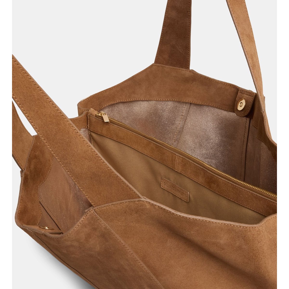 Sac cabas carole en suède camel doré, GALERIES LAFAYETTE