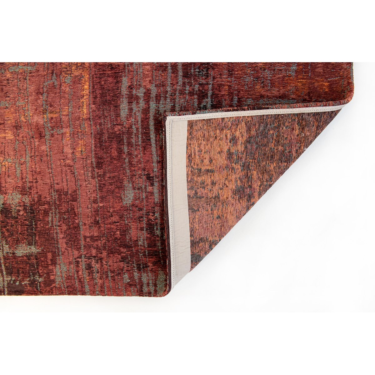 Tapis rouge salon et chambre tissé plat COOPER rouge, NOVATREND
