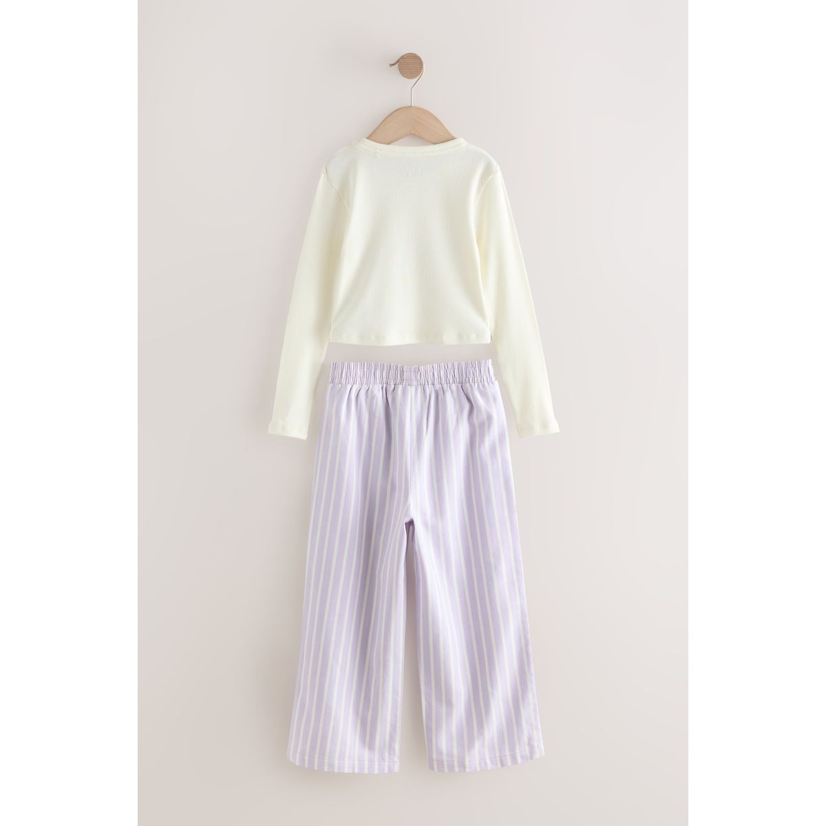 Pyjama avec bas tissé et chouchou, lot de 2 violet/vert, NEXT