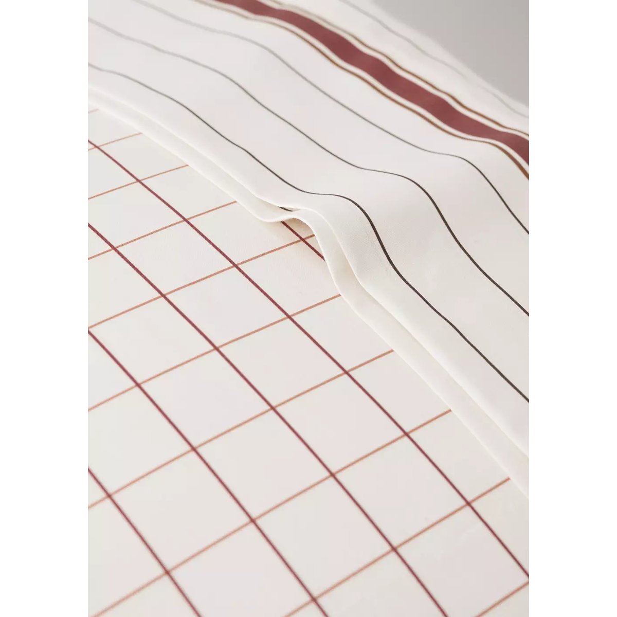 Taie d’oreiller 100 % coton percale à carreaux 45 x 110 cm cognac, MANGO HOME