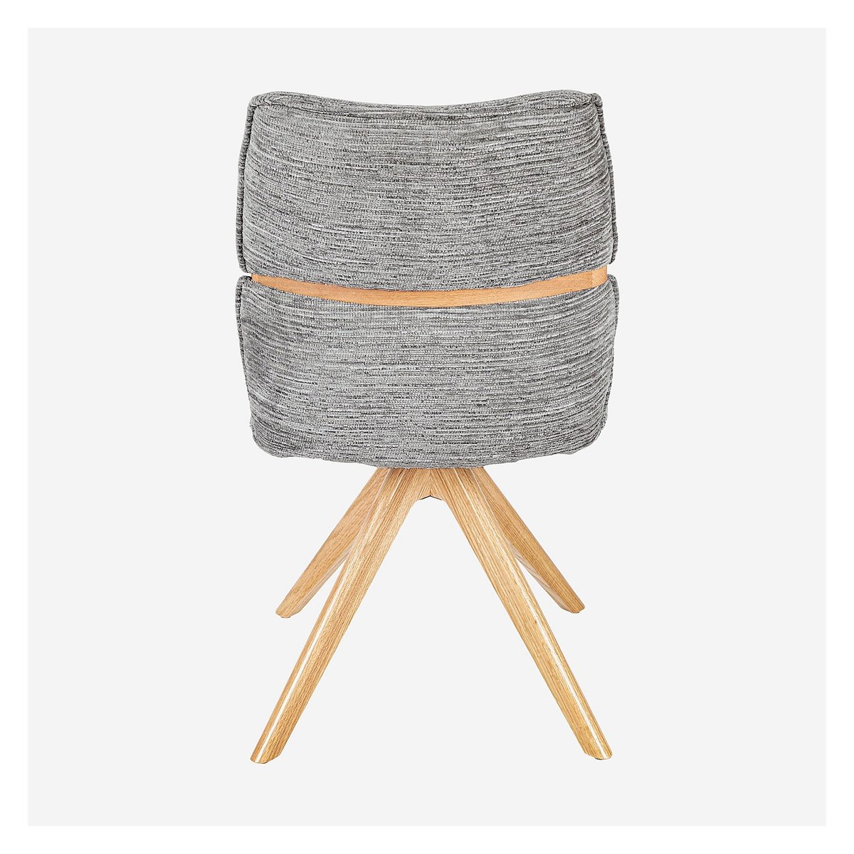 Lot de 2 chaises pivotantes en tissu et chêne TIMISO gris, HABITAT
