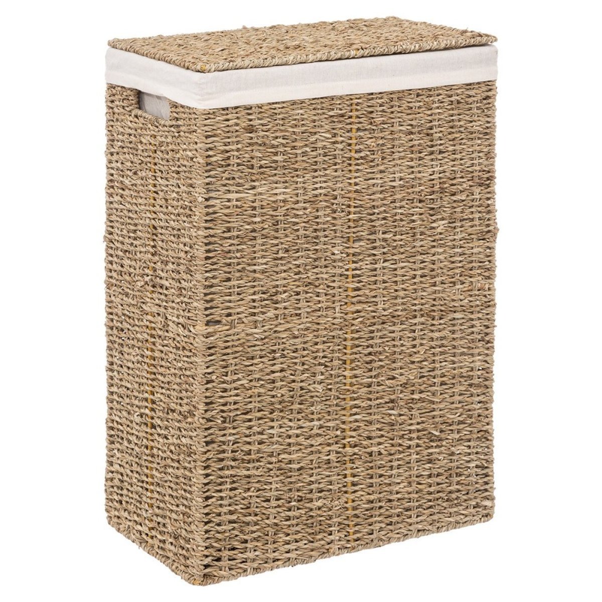 Panier à linge rectangle seagrass beige, ATMOSPHERA