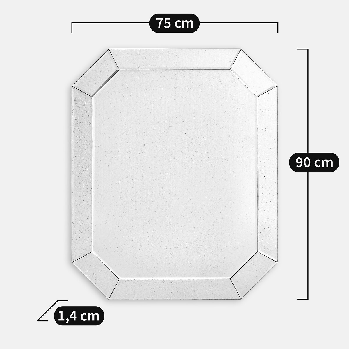 Belvia Distressed Finish Mirror, W75 X H90cm transparent, LA REDOUTE INTERIEURS