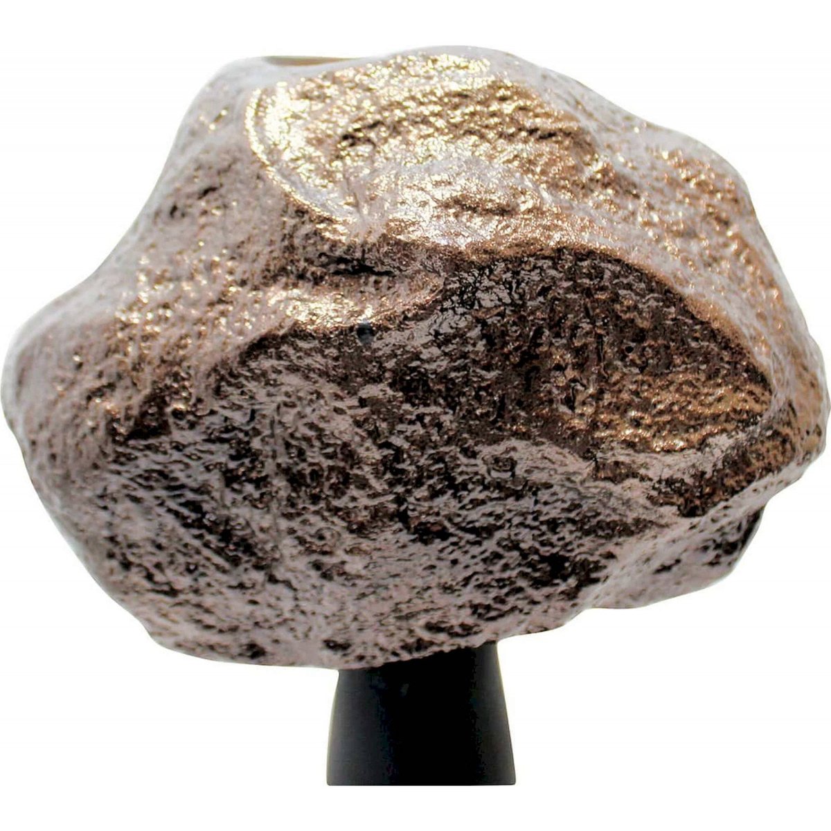 Bougeoir en métal design contemporain, Moira noir intense avec nuances bronze, RECOLLECTION