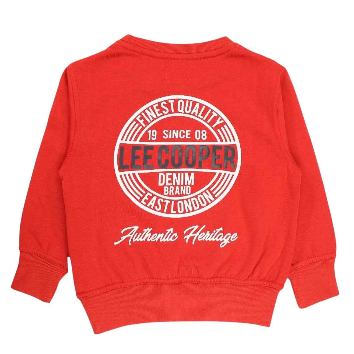 Sweat col rond imprimé, coupe décontractée et manches longues rouge, LEE COOPER