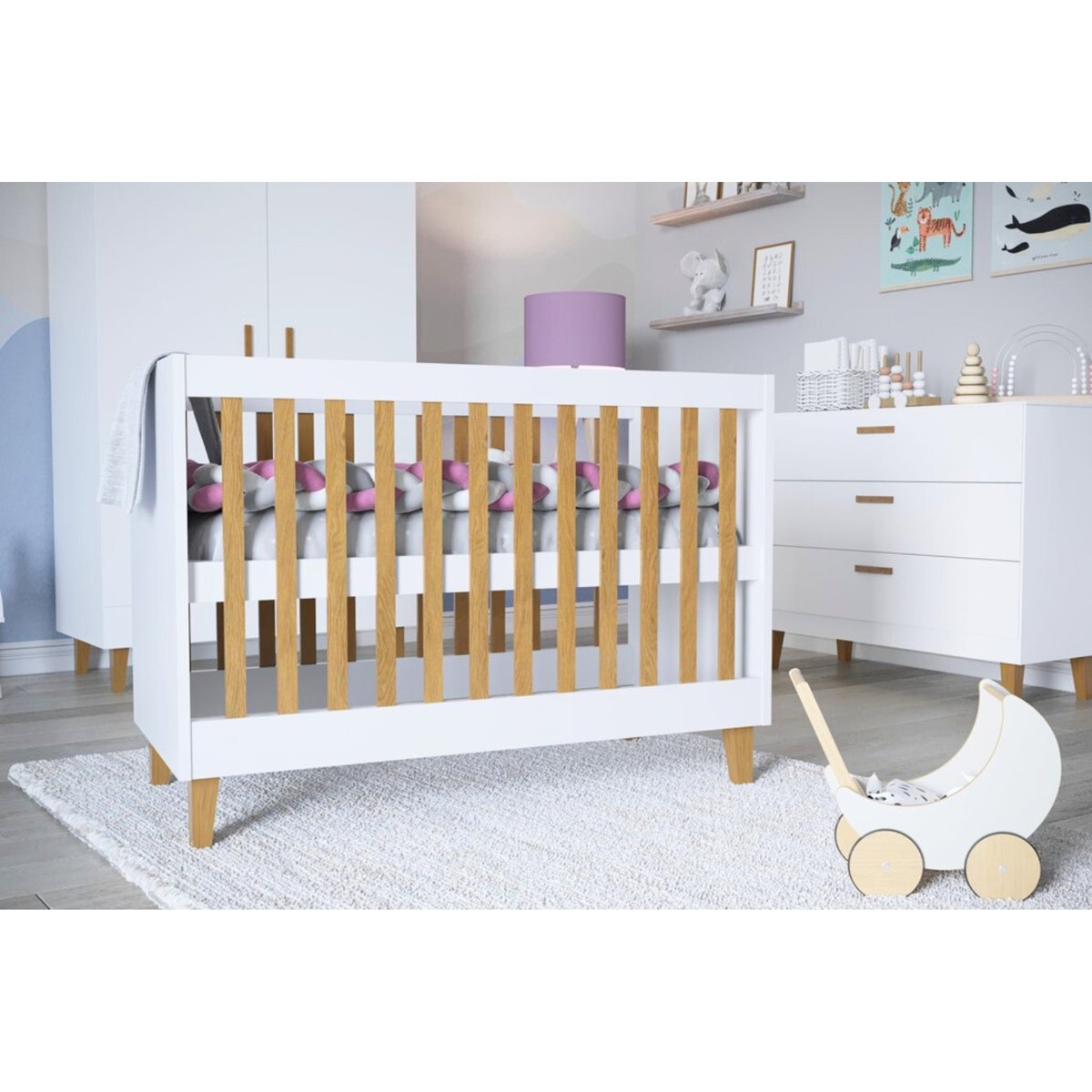 Lit Bébé Evolutif Kubi - Blanc blanc, KOCOT KIDS