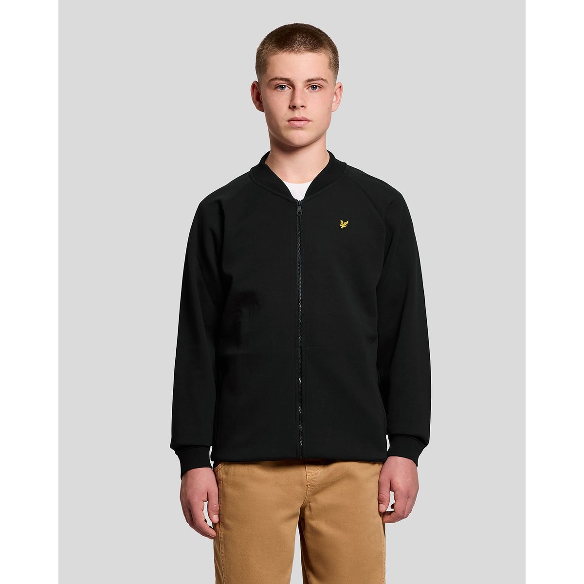 Veste bomber en mélange de coton noir jais, LYLE & SCOTT