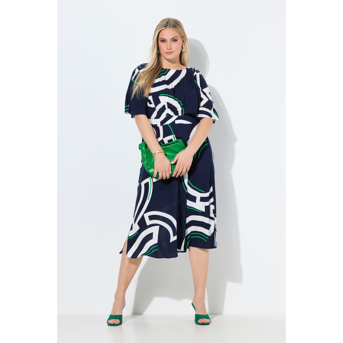 Robe midi en jersey marine, ULLA POPKEN