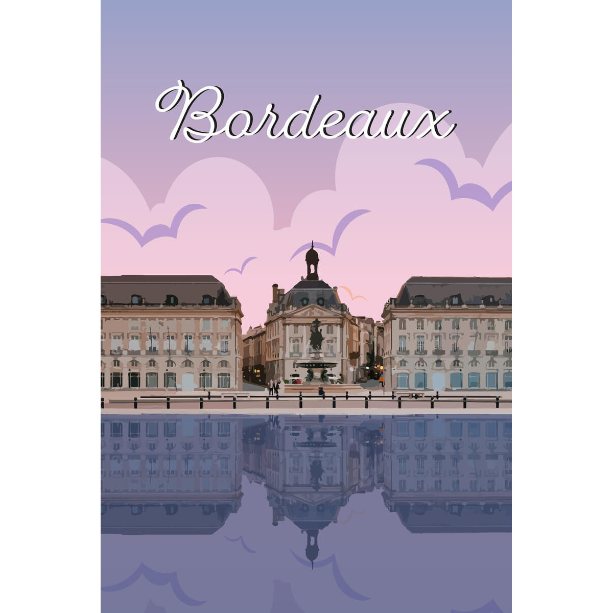 Tableau Mural Illustration Place Miroir Bordeaux ILLUSTRATION tableaux sur toile-rose, CEANOTHE