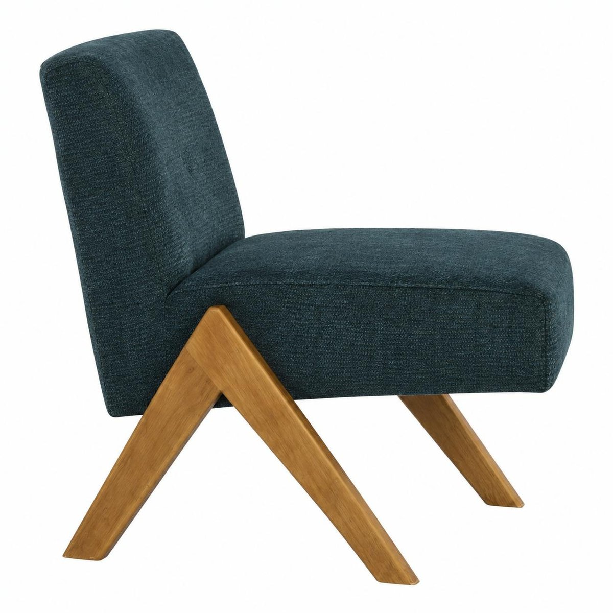 Fauteuil de salon bois et velours SOHO bleu, PIER IMPORT