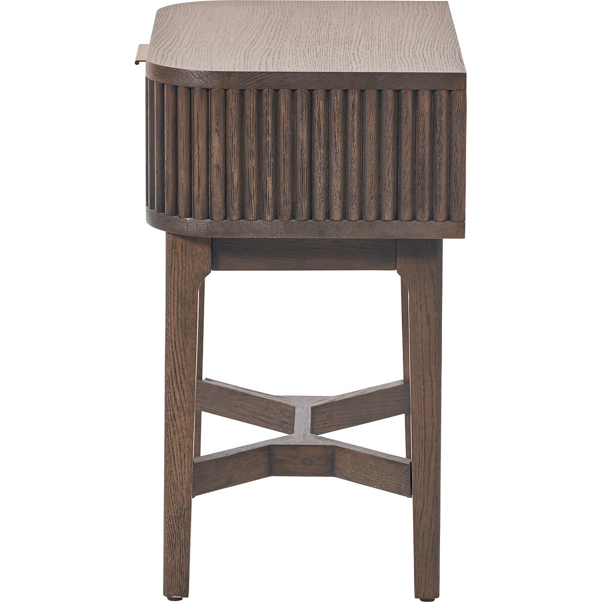 Renzo Fluted Oak Bedside Table smoked oak, ÉDITÉ