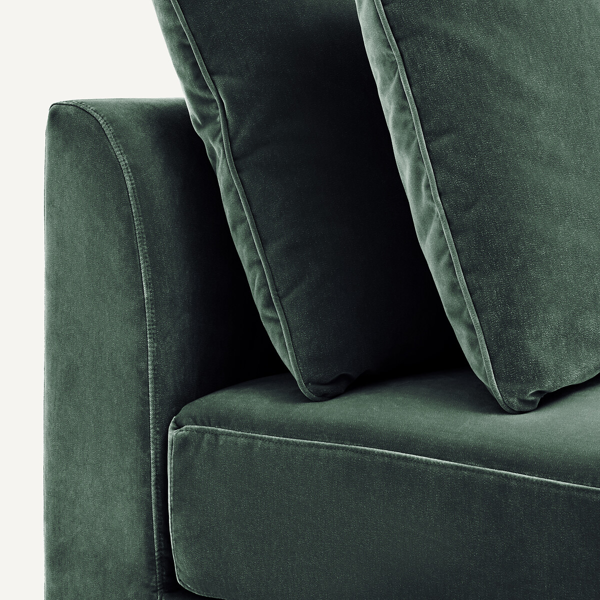Modulares Ecksofa aus Samt, TIBERIO khaki, AM.PM