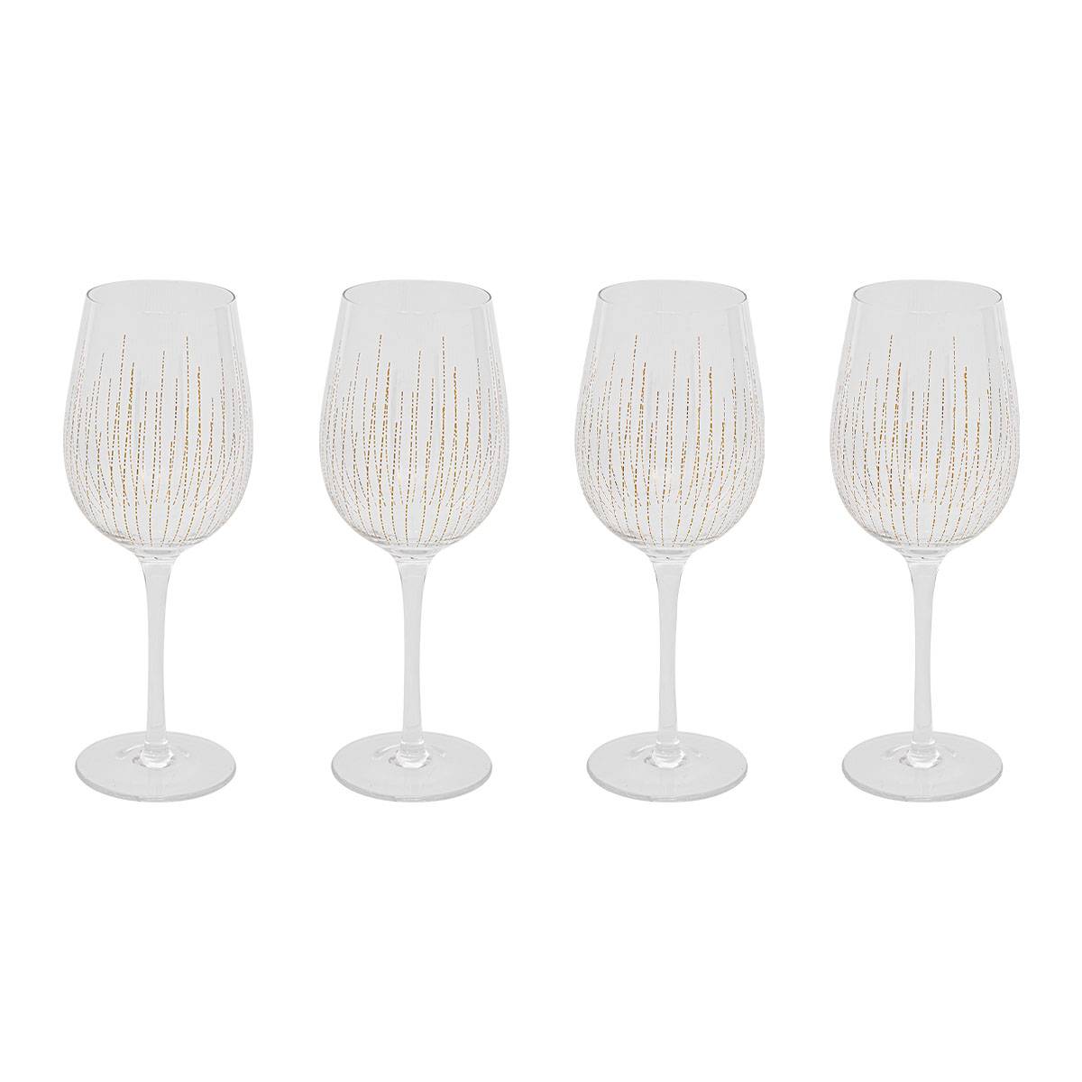 Lot de 4 verres à vin en verre LUNIS doré, ATMOSPHERA