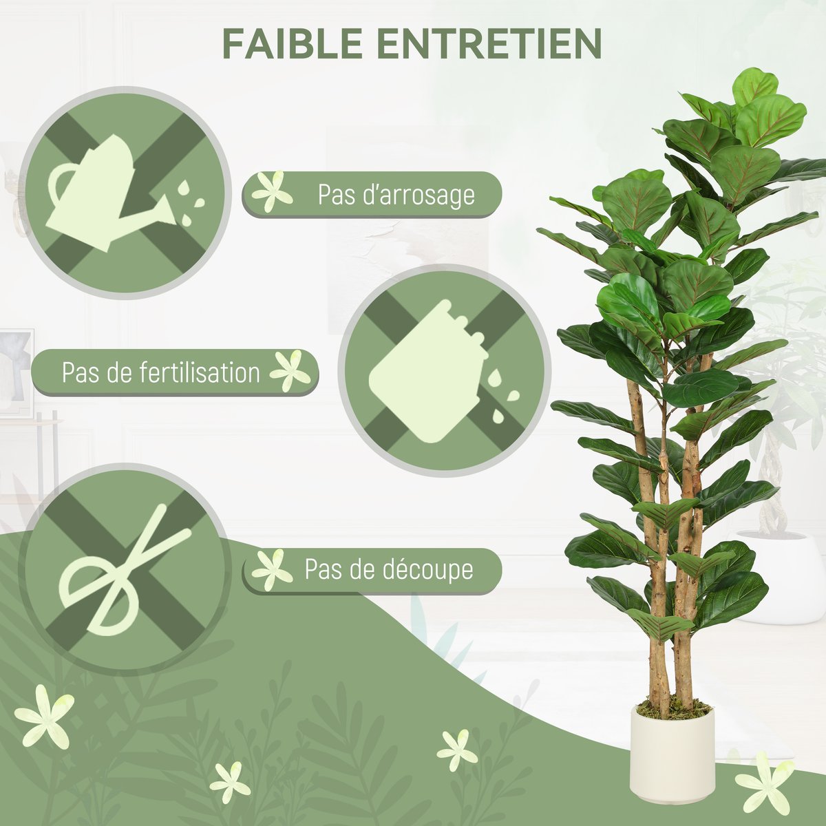 Plantes artificielles PEVA Vert vert, HOMCOM
