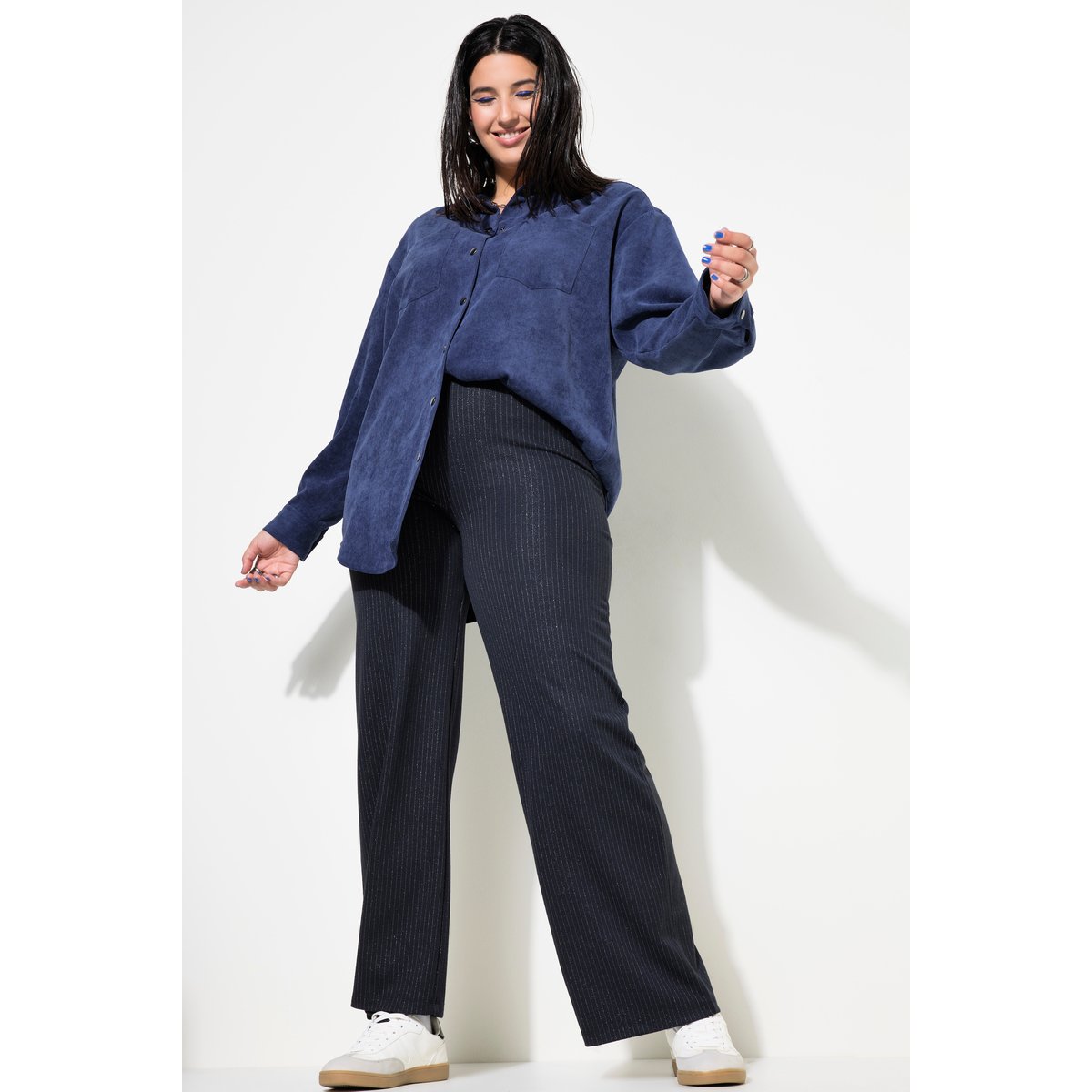 Pantalon à enfiler. Jambes larges et fines marine, STUDIO UNTOLD